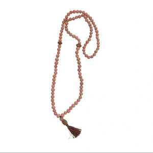 Gratitude Mala Bead Necklace Tassel Detail